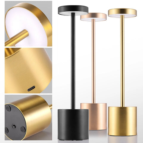 LED kabellose Designer-Tischlampe. Lampe mit Dimmung. Akkubetrieb. Nachttisch, Gartentisch. Exklusiv. Touch-Funktion