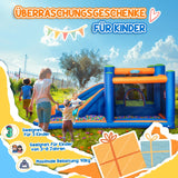 Das Highlight für den Garten: Hüpfburg mit Wasserpark und Basketballkorb