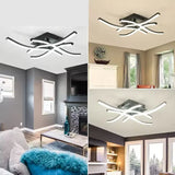 Schwarze LED-Deckenleuchte – dimmbare 24W Deckenlampe in Chrom-Alu für Büro, Wohnzimmer & Flur