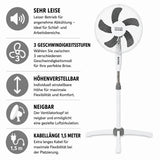Standventilator Ø40 cm 125 cm Höhe. Luftkühler Ventilator Schwarz oder Weiß. Höhenverstellbar.