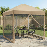 Faltpavillon 3 x 3 m Pop-Up – Partyzelt, Eventzelt & Gartenzelt mit 4 Moskitonetzen in Grau, Blau oder beige