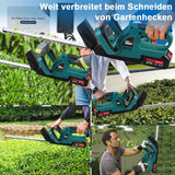 Sonderposten: Leistungsstarke Akku-Heckenschere. Inkl. 2 Akkus und Ladegerät.