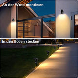 LED Gartenlicht 8er Set mit Gartenspieß. 8 x 3 Watt LED-Licht. Warmweiß.