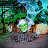 Halloween Dekoration Skelett 70 cm Halbkörper LED-Lichter Soundfunktion