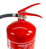 Schaumfeuerlöscher 6 L ABF 6LE – auch für Fettbrände. Richtet etwas weniger Schaden an als Pulver.