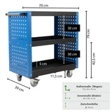 Werkstattwagen Servicewagen 3 Etagen – Stahl. Super preiswert. 70x39x79 cm.