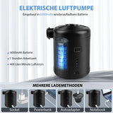 Elektrische USB Akkupumpe 6000mAh Luftpumpe Pool Schlauchboote Luftmatratze Gebläse