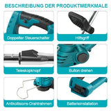 Sonderposten: Akku-Rasentrimmer (blau) mit 2 Lithium-Akkus und Ladegerät Freischneider Motorsense