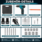 Sonderposten 29,- Euro: Akku-Bohrer (Akku-Schrauber). Inkl. 2 Li-Ion-Akkus und Ladestation.