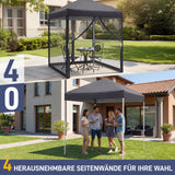 Faltpavillon 2 x 2 m Pop-Up – Partyzelt, Eventzelt & Gartenzelt mit 4 Moskitonetzen in Grau, Blau oder beige