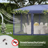 Faltpavillon 3 x 6 m Pop-Up – Partyzelt, Eventzelt & Gartenzelt mit 4 Moskitonetzen in Grau, Blau oder beige