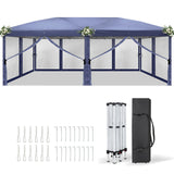 Faltpavillon 3 x 6 m Pop-Up – Partyzelt, Eventzelt & Gartenzelt mit 4 Moskitonetzen in Grau, Blau oder beige
