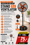 Standventilator Ventilator 45 cm, 50 Watt oszillierend