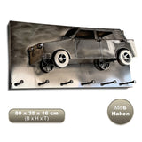 Kunst aus Stahl. (3D) Oldtimer-Wandgarderoben. 80 cm. Hakenleiste Paneel 80x35x16cm 4 künstlerische Modelle in Handarbeit.