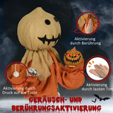 Animierte Halloween-Dekoration – Vogelscheuche mit Bewegung, Sound & LED, 77 cm