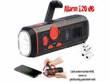 Taschenlampe Outdoor mit Kurbel inkl. Solar-Radio Kurbelradio. Überall einsetzbar. Unabhängig. Mit Sirene 120 db