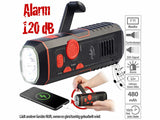 Taschenlampe Outdoor mit Kurbel inkl. Solar-Radio Kurbelradio. Überall einsetzbar. Unabhängig. Mit Sirene 120 db