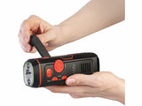 Taschenlampe Outdoor mit Kurbel inkl. Solar-Radio Kurbelradio. Überall einsetzbar. Unabhängig. Mit Sirene 120 db