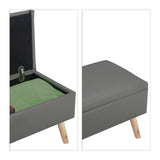 Sitztruhe 40 Liter. 80 x 40 x 39,5 cm. Mit Stauraum, Sitztruhe, Sitzhocker mit Leder-Polsterung.