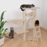 Mittelgroßer Katzenkratzbaum Kletterbaum Sisal, 100cm, 4 verschiedene Farben
