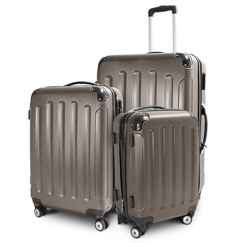 Reisekoffer-Set, 3 teilig, braun