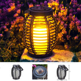 LED Solar Laterne mit Kerze 20cm Außen Windlicht oval zum Hängen