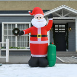 Aufblasbarer Weihnachtsmann mit Geschenksack, 240 cm mit LED-Beleuchtung. Weihnachten Deko Luftfigur