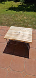 Alu Campingtisch Koffertisch mit Stühlen Klappbar Tragegriff Schirmhalterung Holz Sitzgarnitur Campingmöbel Set