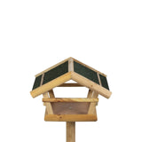 Vogelhaus Echtholz 37x28 cm. Mit Bitumen-Dach. Höhe 100 cm. Stabiler Dreibeiner. Kiefernholz.