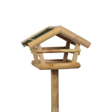Vogelhaus Echtholz 37x28 cm. Mit Bitumen-Dach. Höhe 100 cm. Stabiler Dreibeiner. Kiefernholz.