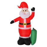 Aufblasbarer Weihnachtsmann mit Geschenksack, 240 cm mit LED-Beleuchtung. Weihnachten Deko Luftfigur