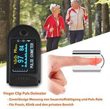 Finger-Sauerstoffprüfer Pulsmessgerät Pulsoximeter SpO2 Oximeter Blut Sauerstoff LED OLED Display, Farben:Schwarz