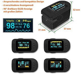 Finger-Sauerstoffprüfer Pulsmessgerät Pulsoximeter SpO2 Oximeter Blut Sauerstoff LED OLED Display, Farben:Schwarz