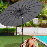Sonnenschirm 270 cm Modell Shanghai, 18 Streben, Rund mit Kurbelvorrichtung, Knickbar, Sonnenschutz UV-Schutz, Balkonschirm Gartenschirm Marktschirm mit Schutzhülle,