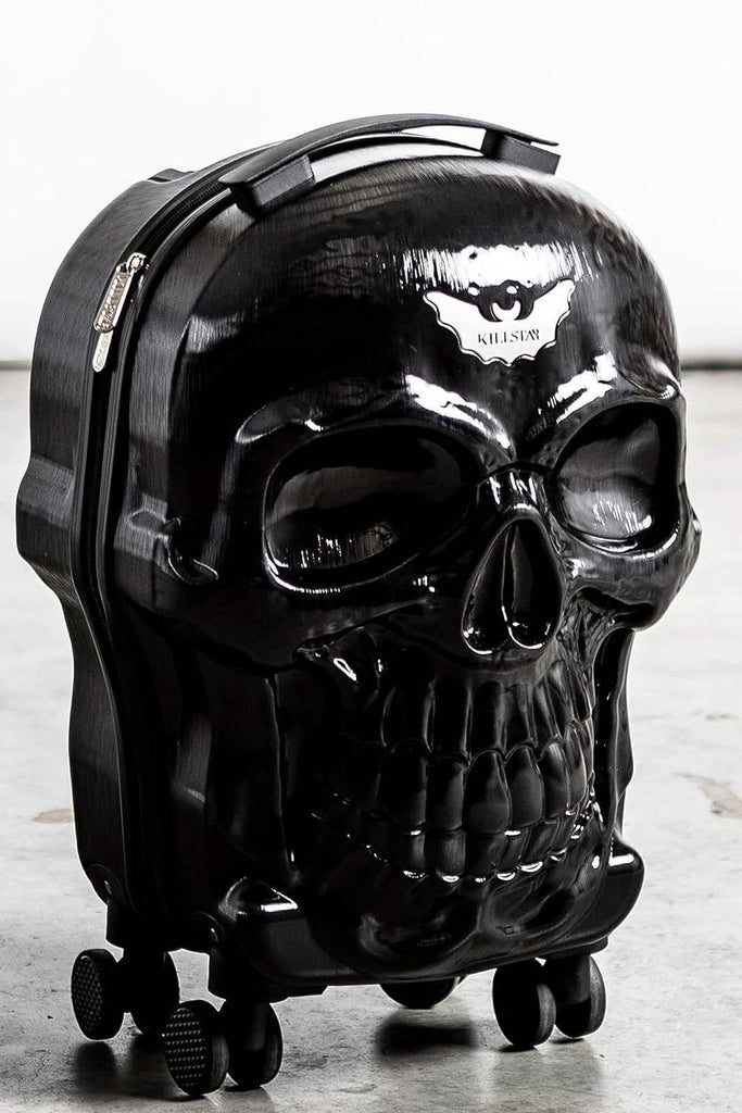 Reisekoffer im Skull Totenkopf Design, schwarz 55 x 34 x 24 cm