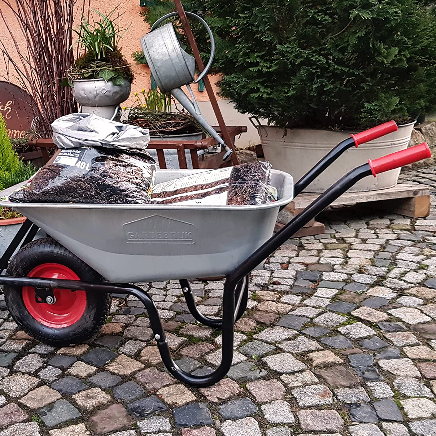 Gardebruk Schubkarre 100 Liter, 250kg Tragkraft - R Produktbild-Vorschau 2