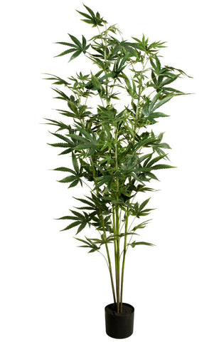 Künstliche Hanfpflanze Cannabis-Pflanze Marihuana Haschpflanze 1,50 Meter