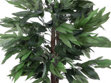 Künstlicher Mango-Baum mit Seidenblättern und Naturstämmen. 150 - 180 cm.