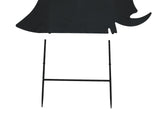 Halloween Silhouette Metall Hexe mit Besen, 150cm