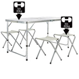 Campingsitzgruppe 5tlg. Weiß Alu klappbar