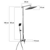Duschgarnitur Regendusche mit Duschkopf und Handbrause, massiver Edelstahl