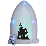 Grabstein Halloweendeko mit Lichtprojektion und Gebläse 1,50 x 0,90 x 2,10 m