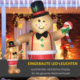 Aufblasbarer Lebkuchenmann, 238 cm mit LED-Beleuchtung. Weihnachten Deko Luftfigur wetterfest