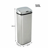 Abfalleimer XXL mit Hand-Bewegungssensor & Aluminium-Korpus, 50 oder 68 Liter