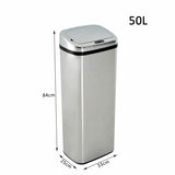 Abfalleimer XXL mit Hand-Bewegungssensor & Aluminium-Korpus, 50 Liter