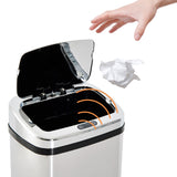 Abfalleimer XXL mit Hand-Bewegungssensor & Aluminium-Korpus, 50 Liter