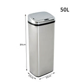 Abfalleimer XXL mit Hand-Bewegungssensor & Aluminium-Korpus, 50 oder 68 Liter