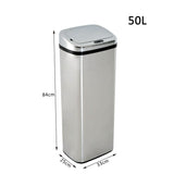 Abfalleimer XXL mit Hand-Bewegungssensor & Aluminium-Korpus, 50 Liter