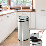 Abfalleimer XXL mit Hand-Bewegungssensor & Aluminium-Korpus, 50 oder 68 Liter