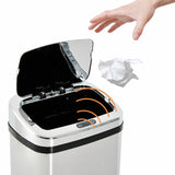 Abfalleimer XXL mit Hand-Bewegungssensor & Aluminium-Korpus, 50 Liter